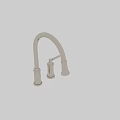 Stainless Steel Modern Kitchen Faucet With Curved Spout And Single Lever Handle Design