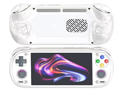 Portable Handheld Entertainment Console Featuring Vibrant Screen and Colorful Controller Buttons 3d model