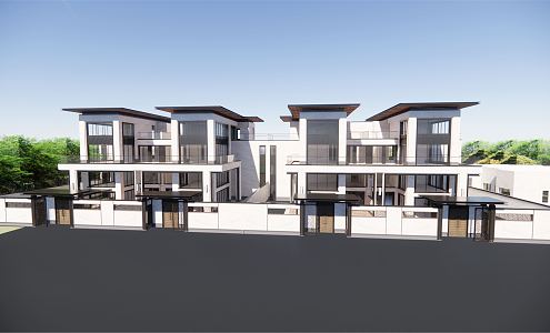 New Chinese-style townhouse 3d model