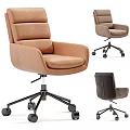 Modern Office Desk And Chair Set With Adjustable Rolling Seats In Multiple Colors