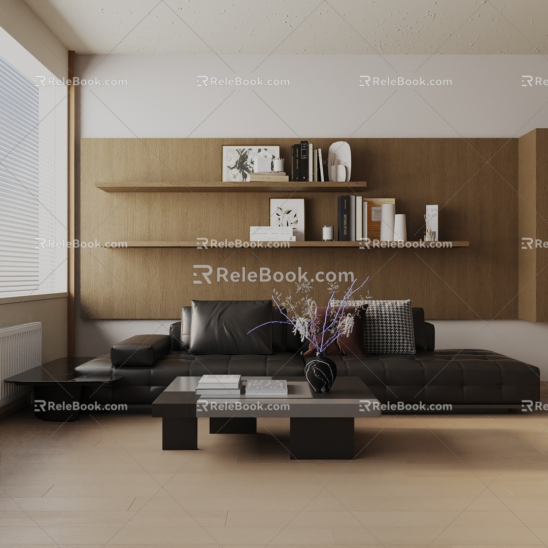 Modern three-seat sofa 3d model