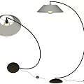 Modern Floor Lamp With Curved Metal Pole And Fabric Shade Sleek Contemporary Design For Living Room