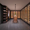 Stainless Steel Solid Wood Red Wine Cellar Cold Storage Room Constant Temperature Room Constant Temperature Cabinet Display Cabinet Cold Storage Cabinet Red Wine Cellar 3d model