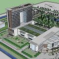 Modern High Rise Hospital Building With Architectural Design And Green Surroundings