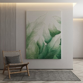 Modern plant painting decorative painting 3d model