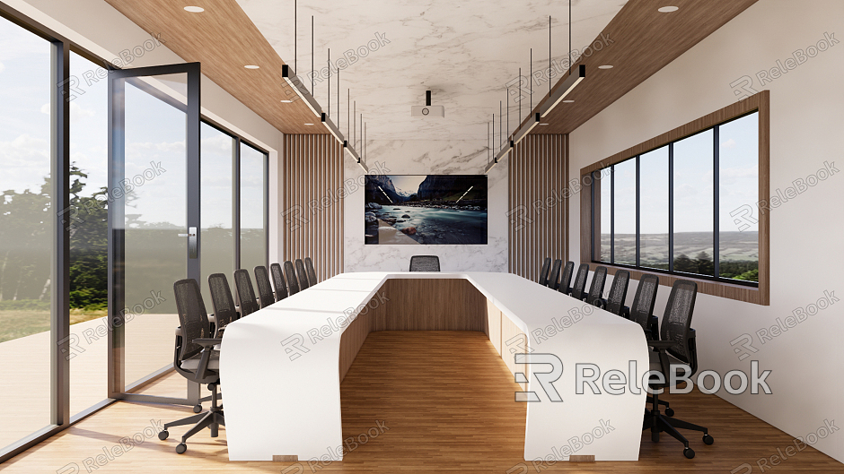 Modern Meeting Room Meeting Room Conference Hall Office Conference Table Office Table and Chair model