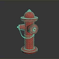 Shiny Red Fire Hydrant With Metallic Body Chain And Top Cap