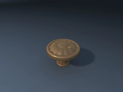 Golden Floral Pattern Cabinet Knob Quality Hardware For Furniture Doors 3d model