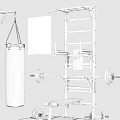 Home Gym Sports Equipment With Punching Bag Barbell Multi Functional Rack And Weight Bench