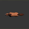 Cute Cartoon Horse 3D Model With Orange Body Brown Mane And White Legs