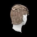 Game And Movie Character 3D Head Model With Short Blonde Brown Wavy Layered Hair