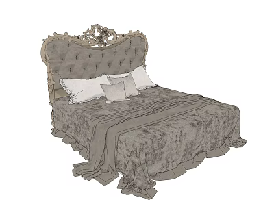 Double bed 3d model