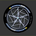 Stylish Michelin Tire With BMW Alloy Wheel And Checkerboard Pattern Design