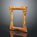 Ornate Golden Picture Frame With Intricate Carvings For Home Decor