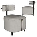 Modern Beige Single Sofa with Linen Fabric Black Legs and Armrest Design