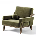 Middle Cream Single Sofa 3d model