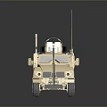Golden Military Armored Tank With Antennas Equipment And Reflective Surface