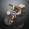 Lego Motorcycle Model With Gray Tires White Seat And Orange Details