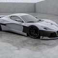 Sleek Silver And Black Sports Car In Modern Interior With Shiny Floor And Grid Ceiling