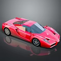 Red Sports Car In Low Poly Style With Sleek Design And 3D Model Features