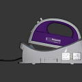 Modern White And Purple Electric Iron With Transparent Cover And Portable Design For Household Use