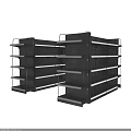 Modern Metal Display Shelves With Multiple Tiers And Grid Design For Retail Storage