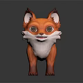 Cute 3D Fox Character With Orange Fur White Chest And Big Eyes