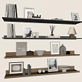 Aluminum alloy creative simple bookshelf 3d model