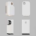 Modern Vertical Household Electrical Appliances With White Body Brown Black Accents And Different Designs