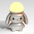 Rabbit Shaped Table Lamp White Cute Design With Glowing Spherical Lampshade For Children's Room Decor
