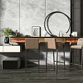 Modern Bar Chair Combination Bar Chair Dressing Table Ornaments Combination 3d model