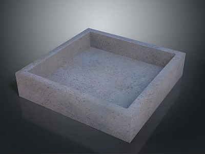 Modern Square Concrete Container With Textured Surface And Smooth Edges 3d model