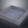 Modern Square Concrete Container With Textured Surface And Smooth Edges 3d model