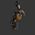 Vintage Orange Yellow Motorcycle with Round Headlight Black Seat and Classic Design