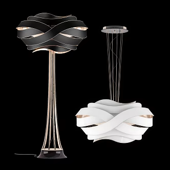 Modern lamp combination table lamp chandelier combination 3d model