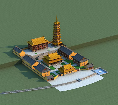 Chinese temple 3d model