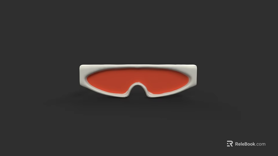 Two Tone Red And White Hat With Simple Frame Design For Daily Wear 3d model 
