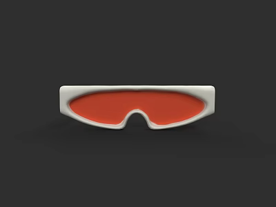 Two Tone Red And White Hat With Simple Frame Design For Daily Wear 3d model