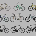 Various Colorful Bicycles Featuring Different Styles And Vintage Modern Designs for Everyday Use