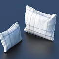 Blue and White Checkered Linen Decorative Pillows with Two Different Sizes for Home Decoration