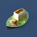 Tasty Sliced Bread Served On Green Plate With Toasted Bread Slices