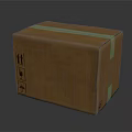 Durable Brown Cardboard Packaging Box With White Tape And Handling Icons