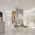 Modern Clothing Store Interior With Stylish Mannequins Clothing Racks And Green Plants