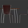 Modern Red Round Table With Two Red Chairs And Metal Legs Furniture Set