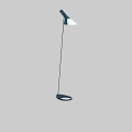 Modern Floor Lamp With Slim Black Stand And White Shade Design 3d model