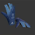Adidas Champions League Blue Football Goalkeeper Gloves With Polka Dot Pattern