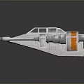 Gray And Orange Sci Fi Spaceship With Sleek Design Multiple Engines And Cockpit 3d model