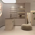 Modern Bright Clothing Store Interior With Clothes Racks Green Plants Display Table And Staircase