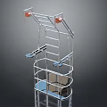 Chrome Plated Metal Storage Shelf With Multi Layer Design And Hanging Hooks