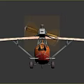Vintage Orange Passenger Airplane with Propeller Biplane Design and Retro Style